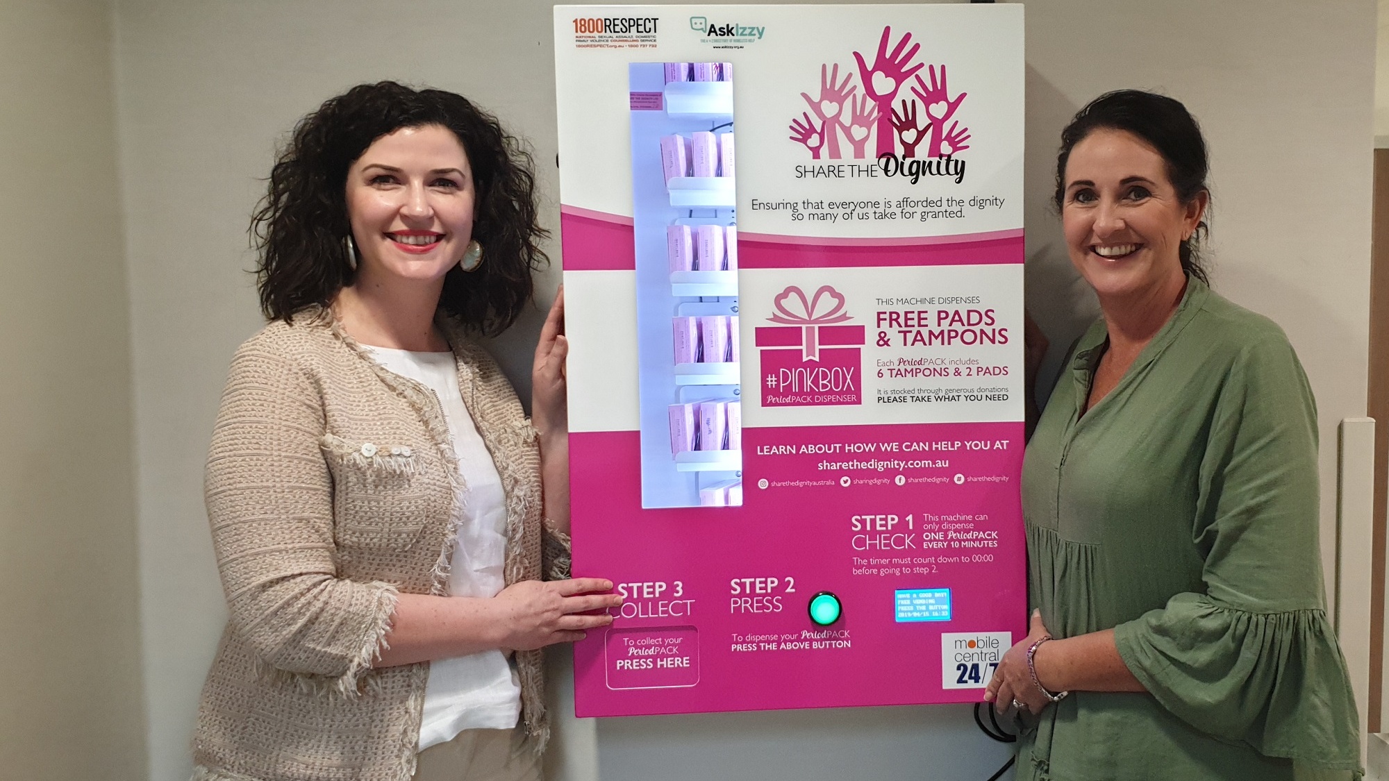 First Victorian hospital to install #Pinkbox Dignity Vending Machine