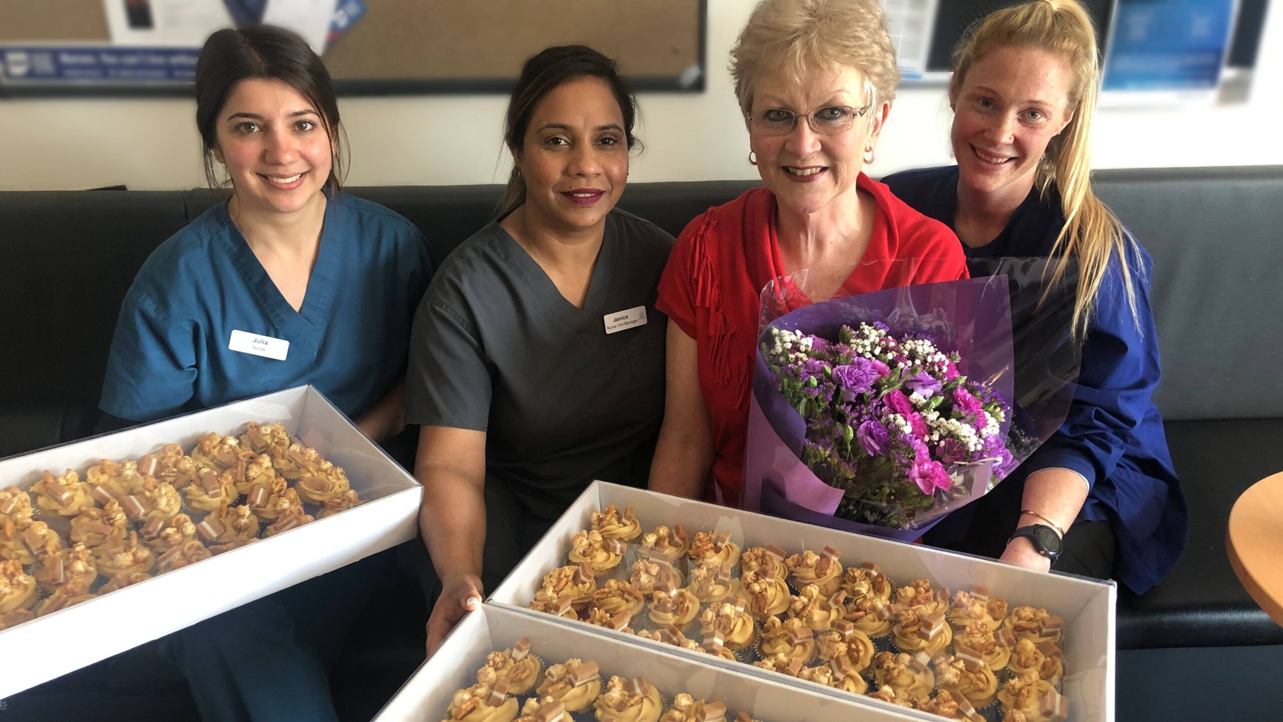 Stella bakes her 1000th cupcake for ED staff