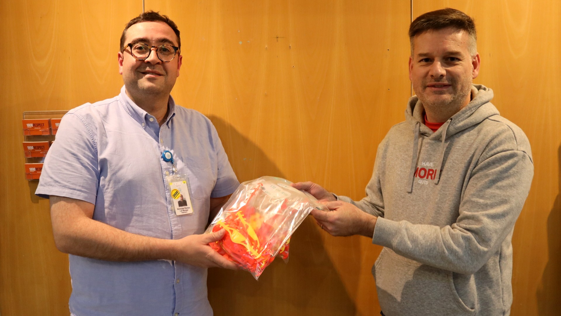 Former patient donates face mask straps
