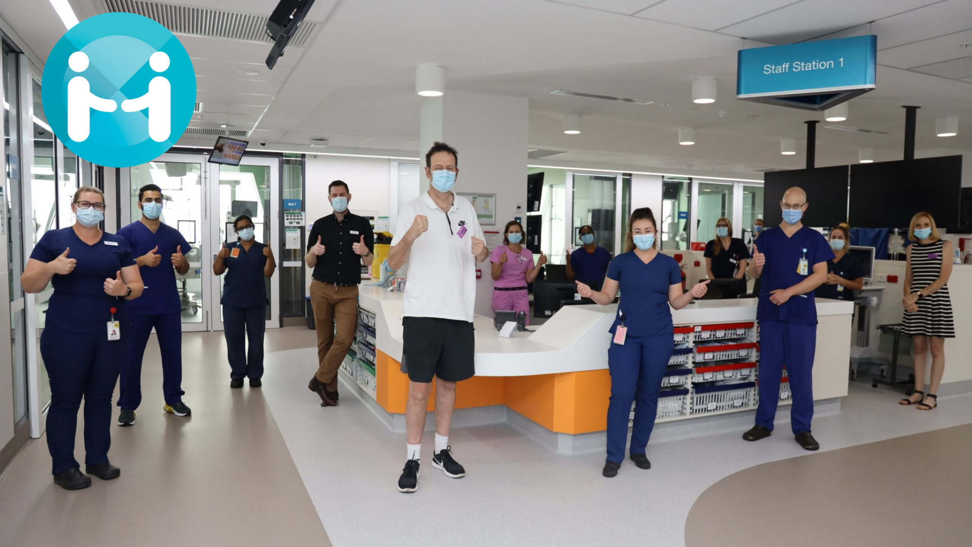 Long-stay ICU patient visits staff to say thank you