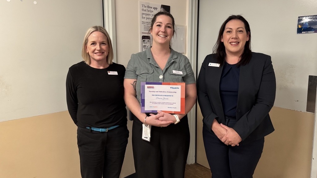 Simone Jervies awarded the BankVic Nursing Scholarship